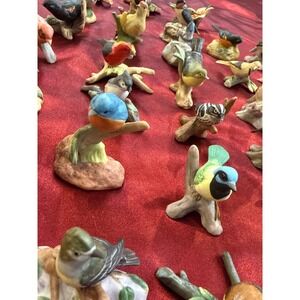 Vintage Miniature Bird Figurine Lot 42pc Bisque Porcelain Hand Painted 1982 RC